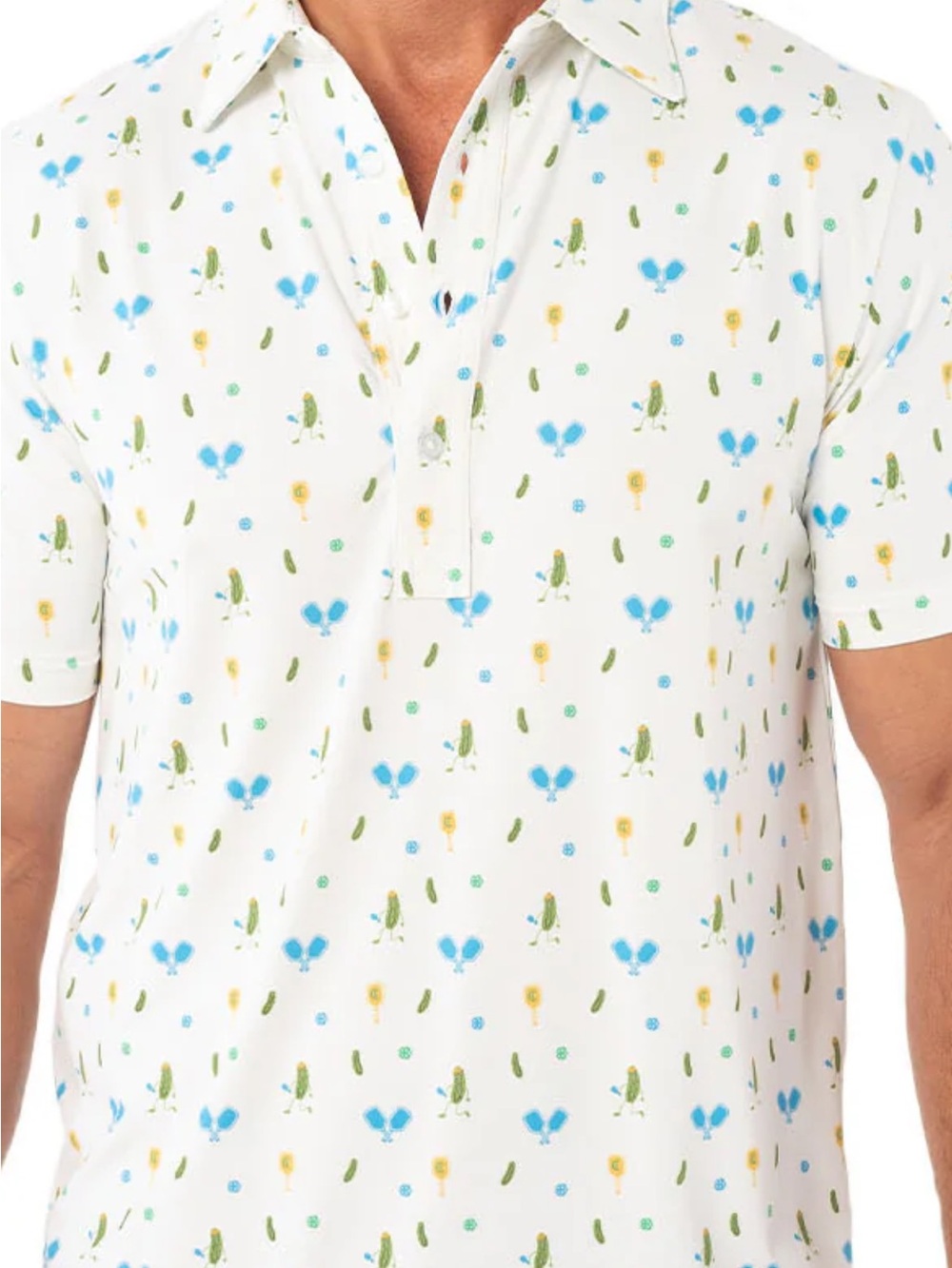 New Criquet Polo Performance Pickleballer Print Size XL AOP Shirt NWT